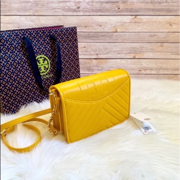 Tory Burch Emerson Combo Crossbody Bag w/ Tags - Yellow Crossbody